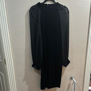 Elegant Black Long-Sleeve Dress